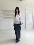 Bru sleeveless layered see-through ribbed long sleeve knit