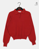 Kudan collar button slim fit knit