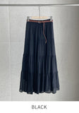 Kane Tiered Banding Long Skirt (Belt set)