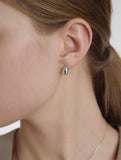 Champagne Full Moon Silver Mary Bowl Earrings