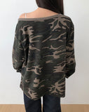 Arca Off-Shoulder Camo Warmer Long Sleeve T-Shirt