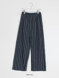 [BAONHAUS] Motren Stripe Linen Banding Pants