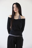 Halter layered T-shirt