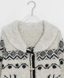 Kyuin Duffle Collar Knit Nordic Cardigan