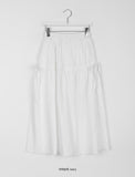 Kime Ribbon Banding Strap Cotton Long Skirt