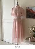Poen Chiffon Shirring Flare One Piece