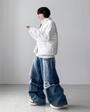 Bin Damage Layered Wide Denim