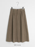 Tenico banding corduroy pintuck long skirt