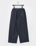 Kaea check color matching frill banding wide pants