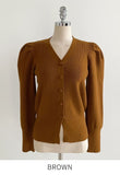 Leveyu V-neck Puff Knit Cardigan