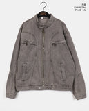 Enjet zipper pocket oversized fit boxy denim zip-up jacket