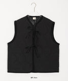 [BAONHAUS] Moles ribbon quilted padded vest