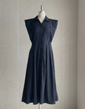 Vet Collar Shirt Sleeveless One Piece (Belt Set)