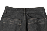 [MADE/Non-Fade] Front two-button stitch wide raw denim pants
