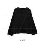 Mayo diagonal button wool round knit