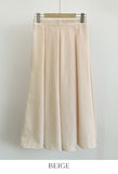 Cellua Pleated Flare Long Skirt