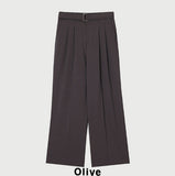 Fresh Summer Belted Two Tuck Slacks