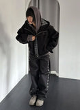 CHECK CONTRAST HOOD JUMPER