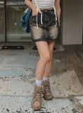 [U-DENIM/Special Product] Keto Washing Denim Mini Skirt
