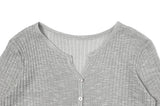 Kant Rib Long Sleeve Basic Cardigan
