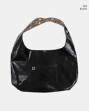 Coryl Leather Eyelet Leopard Hobo Shoulder Bag