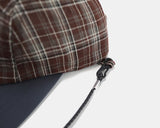 Dava Cotton Check Strap Camp Cap Hat