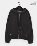 [Brushed Lining] Heating Rivet Pocket Two-Way Pile Hood Zip-Up