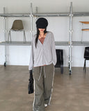 Veron Frill Color Matching Nylon Wide Two-Way Pants