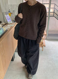 Tadine Button Round Knit Cardigan