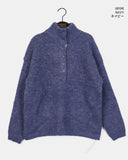 Cotic Bokashi Color Matching Half Snap Button Knit