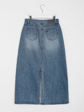Tomoni Vintage Denim Washing Long Skirt