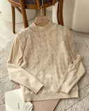 Lana Chiffon Rose Pearl Half-Turtleneck Knit