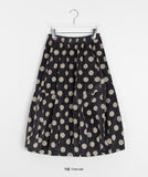 Koneki corduroy cut dot balloon midi skirt