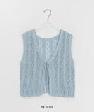 Segon Punching Ribbon Knit Vest
