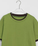[BAONHAUS] Yanka Layered Color Matching Short Sleeve Tee