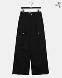 Zon Pintuck Wide Cargo Two-Way Cotton Pants