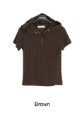 Erica Hood Button Short Sleeve