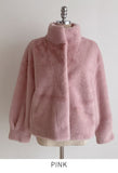 Berel High-Neck Eco Fur Mink Jacket