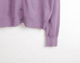 Gelo Basic Round Long Sleeve Knit Cardigan