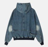 Cosid Rivet Denim Hood Zip-Up