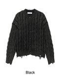 Lahen Cable Dyeing Damage Cardigan