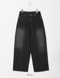 [BAONHAUS] Biltzko cut washed black denim pants