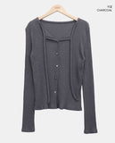 Bokan Strap Ribbed Knit Cardigan