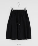 [unisex] Ilkoro Snap Button Nylon Banding Bermuda Pants