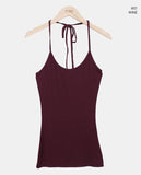 Bezel Halterneck Strap Sleeveless