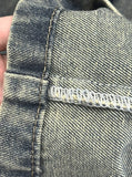 Pintuck straight wash denim