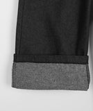 Itove Black Blue Pintuck Brushed Wide Pants