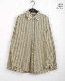 Hoots Vintage Stripe Rolled Overfit Long Sleeve Shirt