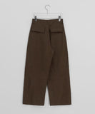 Ninteco Curved Cotton Cargo Wide Pants
