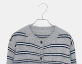 Minun Stripe Color Matching Knit Long Sleeve Cardigan